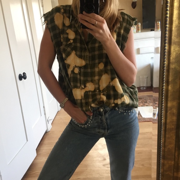 Green plaid tank top - Picture 2 of 4